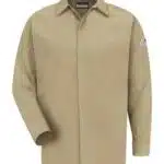 Men's Concealed-Gripper Pocketless Work Shirt