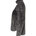 Women's Quilted Fuzzy Fleece Snap Placket Pullover