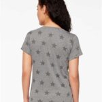 Women's Star Print Scoop Neck Tee