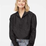 Women's Lightweight Quarter-Zip Pullover Crop Windbreaker