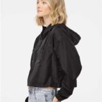 Women's Lightweight Quarter-Zip Pullover Crop Windbreaker