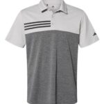 Men's Heathered Colorblocked 3-Stripes Polo