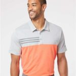 Men's Heathered Colorblocked 3-Stripes Polo