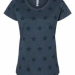 Women's Star Print Scoop Neck Tee