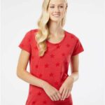 Women's Star Print Scoop Neck Tee