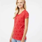 Women's Star Print Scoop Neck Tee