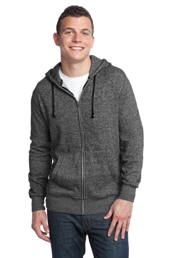 DISCONTINUED  District ®  - Young Mens Marled Fleece Full-Zip Hoodie DT192