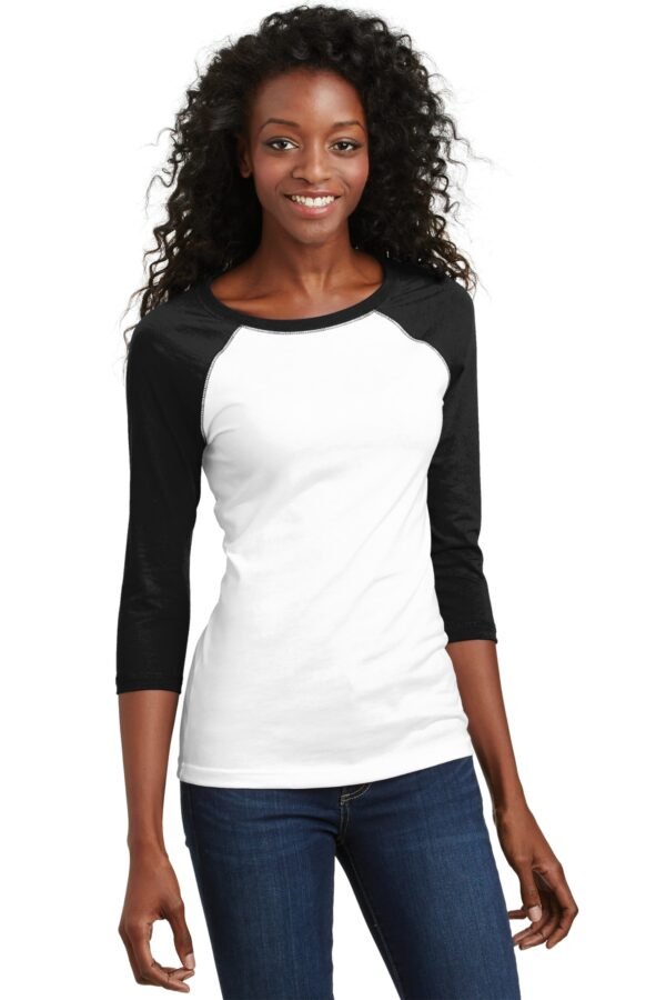 DISCONTINUED  District ®  - Juniors 50/50 3/4-Sleeve Raglan Tee. DT228