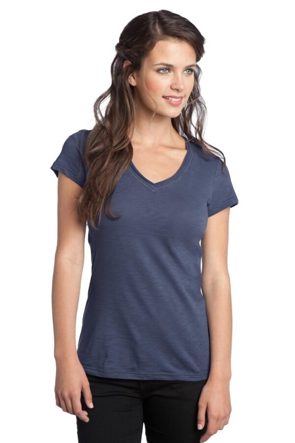 DISCONTINUED  District ®  Juniors Slub V-Neck Tee. DT240