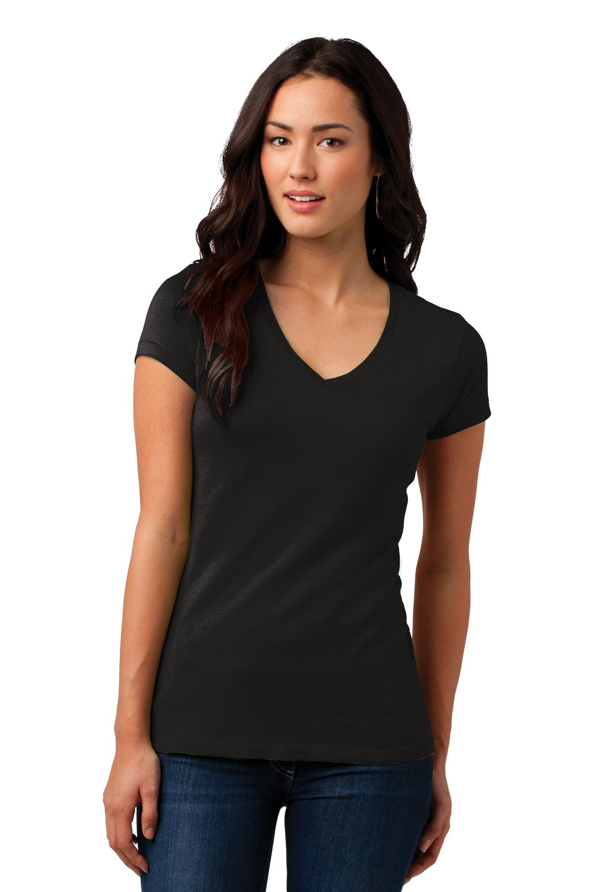 DISCONTINUED  District ®  Juniors Soft Wash V-Neck Tee. DT4501