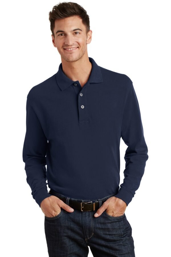 DISCONTINUED  Port Authority ®  Long Sleeve Heavyweight Cotton Pique Polo. K320
