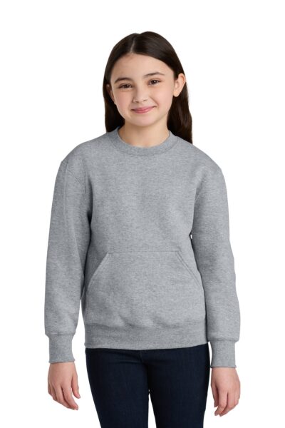 Port & Co   Youth Core Fleece Crewneck Pocket Sweatshirt PC78YPKT