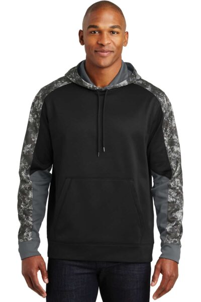 Sport-Tek ®  Sport-Wick ®  Mineral Freeze Fleece Colorblock Hooded Pullover. ST231
