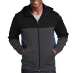 Sport-Tek ® Tech Fleece Colorblock Full-Zip Hooded Jacket. ST245
