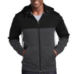 Sport-Tek ® Tech Fleece Colorblock Full-Zip Hooded Jacket. ST245