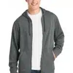 Sport-Tek ® PosiCharge ® Tri-Blend Wicking Fleece Full-Zip Hooded Jacket ST293