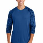 Sport-Tek ® Drift Camo Colorblock Long Sleeve Tee ST376LS