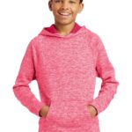 Sport-Tek ® Youth PosiCharge ® Electric Heather Fleece Hooded Pullover. YST225