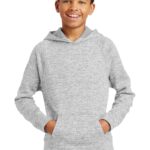 Sport-Tek ® Youth PosiCharge ® Electric Heather Fleece Hooded Pullover. YST225