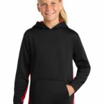 Sport-Tek ® Youth Sport-Wick ® Fleece Colorblock Hooded Pullover. YST235