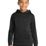 Sport-Tek ® Youth Sport-Wick ® CamoHex Fleece Colorblock Hooded Pullover. YST239