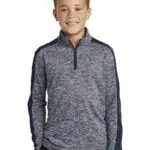 Sport-Tek ® Youth PosiCharge ® Electric Heather Colorblock 1/4-Zip Pullover. YST397