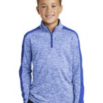 Sport-Tek ® Youth PosiCharge ® Electric Heather Colorblock 1/4-Zip Pullover. YST397