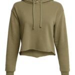 Women's Laguna Sueded Raw Edge Crop Hoodie Sweatshirt