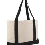 Large Zippered Cotton Canvas Tote