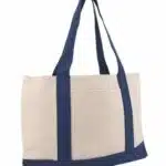 Large Zippered Cotton Canvas Tote