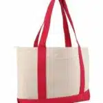 Large Zippered Cotton Canvas Tote