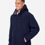 Men's Glacier Insulated Three-Layer Fleece Soft Shell Hood Jacket with Detachable Hood
