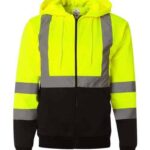 Unisex Hi-Vis Full-Zip Hooded Sweatshirt