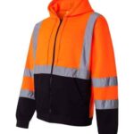 Unisex Hi-Vis Full-Zip Hooded Sweatshirt