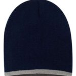 8" Bottom-Striped Beanie