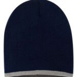 8" Bottom-Striped Beanie