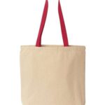 Natural Tote with Contrast-Color Handles
