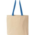 Natural Tote with Contrast-Color Handles