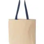 Natural Tote with Contrast-Color Handles