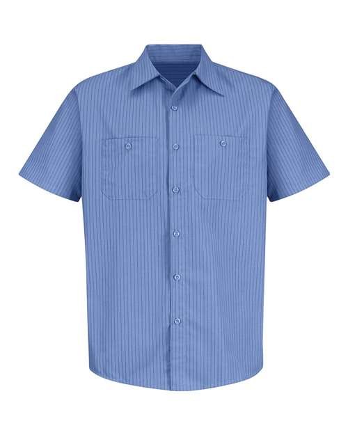 Men's Industrial Stripe Short Sleeve Work Shirt
