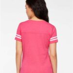 Women's Football V-Neck Fine Jersey Tee