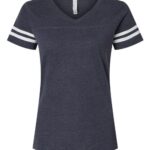 Women's Football V-Neck Fine Jersey Tee