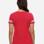 Women's Football V-Neck Fine Jersey Tee