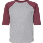 Youth Baseball Fine Jersey Three-Quarter Sleeve Tee