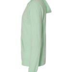 Unisex Sueded Long Sleeve Hooded Full Zip T-Shirt