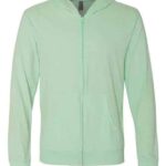Unisex Sueded Long Sleeve Hooded Full Zip T-Shirt