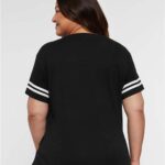 Women's Football V-Neck Fine Jersey Tee