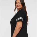Women's Football V-Neck Fine Jersey Tee