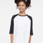 Youth Baseball Fine Jersey Three-Quarter Sleeve Tee