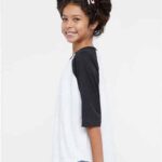 Youth Baseball Fine Jersey Three-Quarter Sleeve Tee
